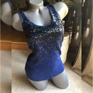 NWOT Express blue sequin tank top